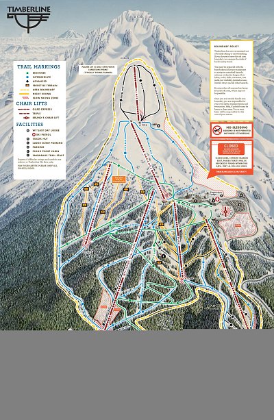 Ski resort Timberline: схема склонов