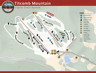 Горнолыжный курорт Titcomb Mountain: схема склонов