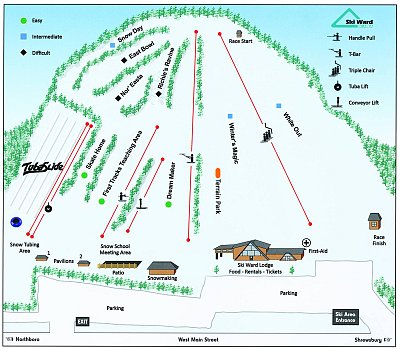 Ski resort Ward Hill – Shrewsbury: схема склонов