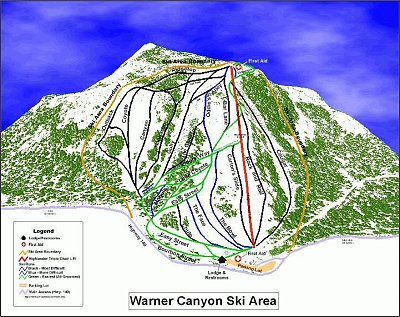 Ski resort Warner Canyon – Lakeview: схема склонов