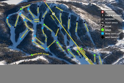 Ski resort White Pine – Pinedale: схема склонов