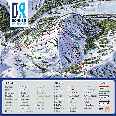 Donner Ski Ranch: схема склонов