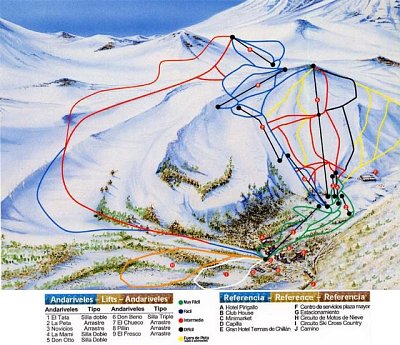 Nevados de Chillan: схема склонов