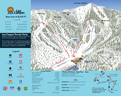 Las Vegas Ski and Snowboard Resort – Lee Canyon: схема склонов