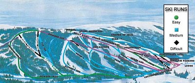 Kelly Canyon: схема склонов